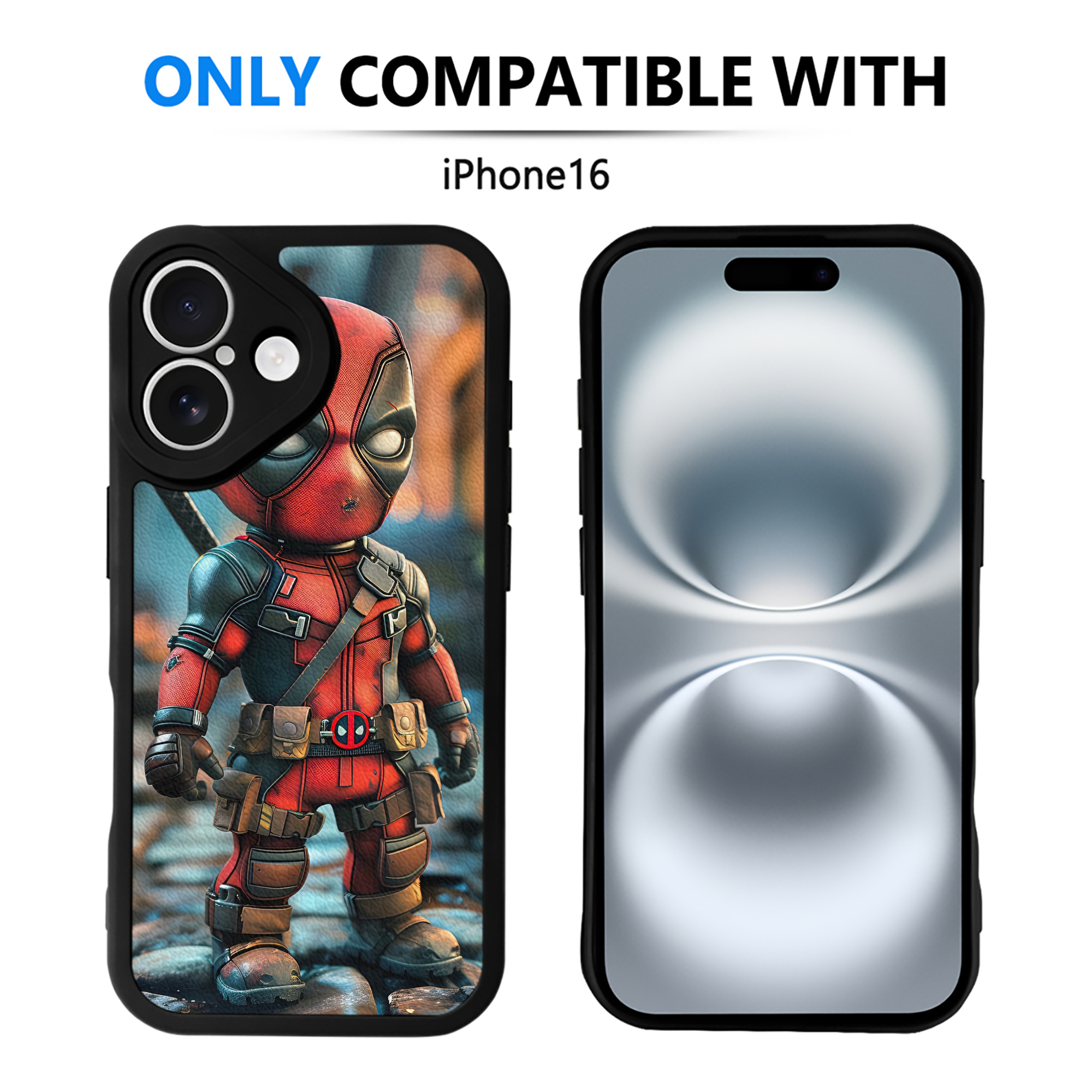 （画像用） Deadpool デッドプール 【iPhone 16シリーズ対応】シリコンスマホケース（レザー調） 材質：シリコン